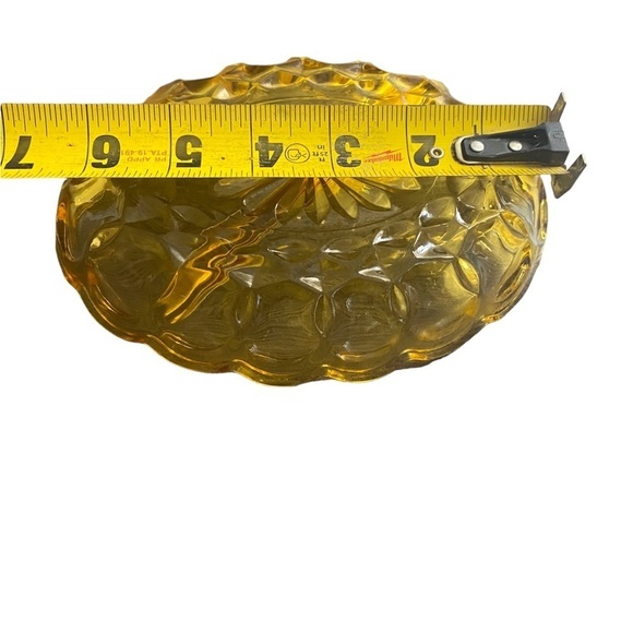 Vintage Indiana Amber 1950’s Thumbprint Relish Dish Scalloped Anchor Hawking EUC - Picture 5 of 6